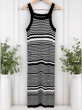 Joie Black & White Crochet Knit Dress (219)